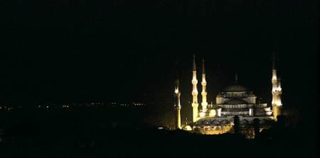 Blå Moskén nattbild